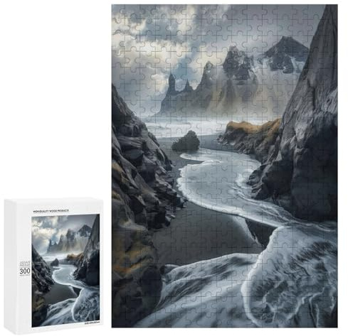Puzzle für Jugendliche, 300 Stück, Mystic Shores of Stokksnes Puzzle für Erwachsene, Entspannungsspiele, Musterzusammenstellung, Interaktion zwischen Eltern und Kindern, 300 Stück