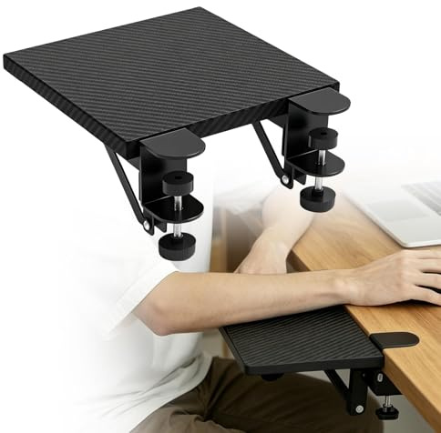Plateau D'extension De Bureau D'ordinateur 20 X 24 cm, Plateau D'extension Bureau, Support Ergonomique Bureaus, Support De Repose-Poignet Pliable À 90° Pour La Maison, Le Bureaus Et Les Jeux