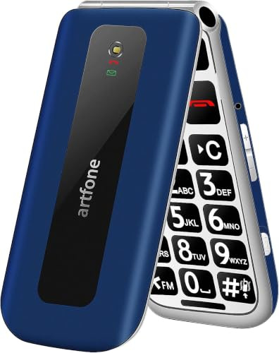 artfone F20 Blau GSM Seniorenhandy Klapphandy Ohne Vertrag, SOS Notruftaste,2G GSM Handy für Senioren,Dual SIM Großtasten Mobiltelefon,2,4 Zoll Farbdisplay,FM Radio,Sprachansage, Kurzwahl,1300mAh Akku