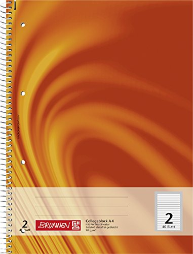 Brunnen 106720202 Notizblock / Collegeblock (liniert, A4, 40 Blatt, Lineatur 2)