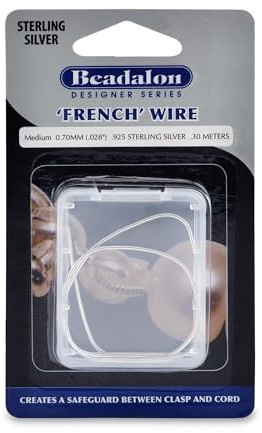 Beadalon French Wire, 0.70 mm / .028 in, .925 Sterling Silver, 12 inches