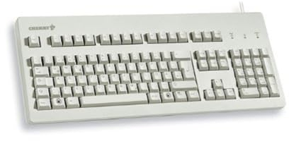 CHERRY G80-3000, Wired Mechanical Keyboard, EU Layout (QWERTY ), USB-Connection, Robust, Programmable Keys,CHERRY MX BLUE Switches, Light Grey
