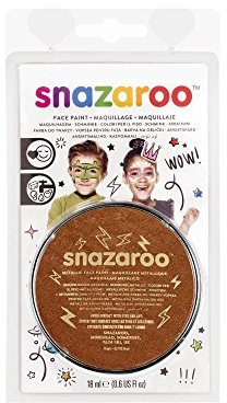 Snazaroo 1119755 Schminkfarbe - Kupfer, 18ml Blister - hautfreundliche Gesichtschminke auf Wasserbasis, wasservermalbar, parabenfrei, Face & Bodypaint Farbe für Kinder & Erwachsene