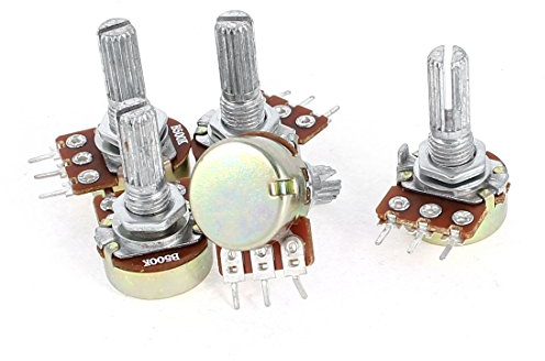 sourcing map 5 Stück 500 K Ohm Metall Schaft Single Linear Rotary Taper Potentiometer de