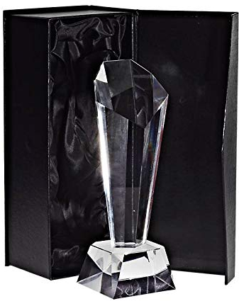 CRISTALICA Glaspokal Heka Trophäe Award Auszeichnung aus Glas Höhe 21,5cm