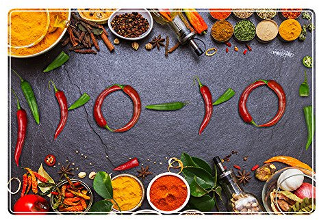 digital print Tischset mit Namen ''Yo-Yo'' Motiv Chili - Tischunterlage, Platzset, Platzdeckchen, Platzunterlage, Namenstischset