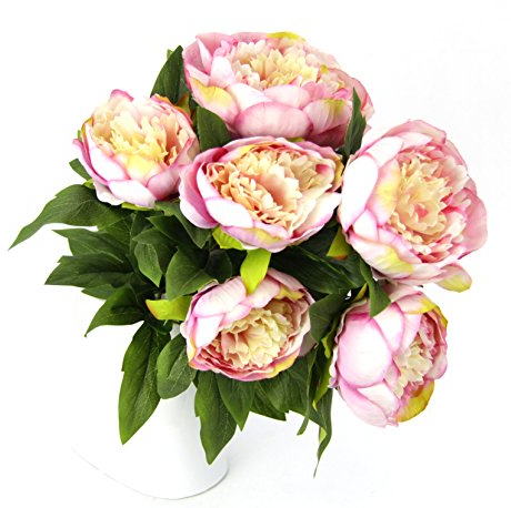 Flair Flower Künstlicher Päonienbusch Päonienbouquet Kunstblumen Strauß Bouquet Arrangement Seidenblumen Pfingstrose Bauernrose Päonien Blumenstrauß Blumenbouquet Blumenstrauß Blumenarrangements