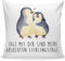 Mr. & Mrs. Panda 40 x 40 Kissen Pinguin umarmen - Geschenk, Kissenbezug 40x40, Sofakissen, Liebe, Liebesbeweis, Seevogel, Kissenhülle 40x40,