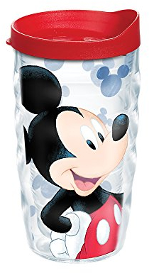 Tervis 1285396 Disney Mouse Groovin Mickey Tumbler with Wrap and Red Lid, Tritan, Clear
