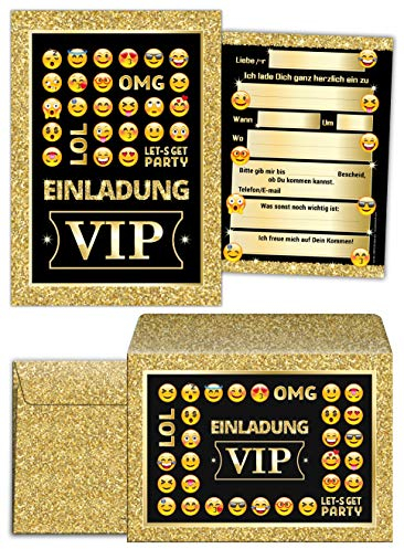 Junaversum 8 Einladungskarten incl. 8 Umschläge zum Geburtstag VIP Kindergeburtstag Mädchen Jungen Jungs Erwachsene/Einladungen zur VIP-Party