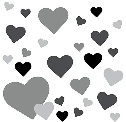 timalo® 120 Stück Wandtattoo Kinderzimmer XL Herzen Pastell Wandsticker – Aufkleber | 73092-SET22-120
