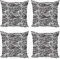 ABAKUHAUS Zebra-Druck Dekokissen Kissenbezug 4er Pack, Wilde Zebra-Linien, Modern Accent Doppelseitiger Digitaldruck, 60 x 60 cm, Schwarz-Weiss
