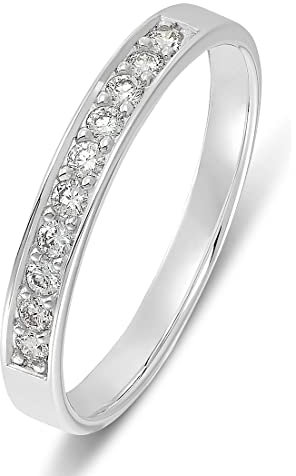 CHRIST Damen-Damenring 585er Weißgold 10 Diamant 60, Weißgold 32004299
