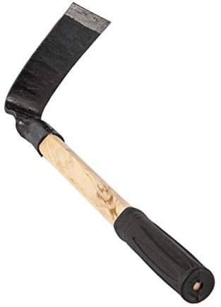 Harbour Housewares Hand Digging Hoe with Rubber Grip Handle - 43cm - Handheld Garden Hoe Garden Tools for Gardening, Soil Digging, Weeding, Lawn Landscaping