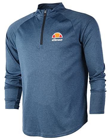 Ellesse Bovaro 1/2 Zip Top Veste d'entraînement Homme, Bleu Marine, S