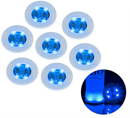 Led Bar Coasters - Led Stickers - Led Bottle Lights - Bottle Glorifies Coaster - Available in 5 Colors,Lit up Wine Liquor Bottles,Led Bar Service Lights at Night Clubs,Wedding,Parties(Blue)