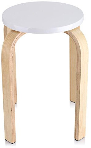 Cocoarm Esszimmerhocker Hocker Holz Rund, Holzstapelstuhl mit Rutschfester Matte, Barhocker stapelbar, Stapelhocker für Klassenzimmer, Ihrer Küche, Ihrem Speise- oder Home-Pub-Bereich