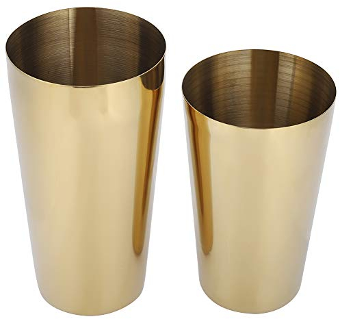 Shaker Glass 304 Acero inoxidable 2 piezas Coctelera Coctelera Coctelera Juego de botellas Bartender Bar Accesorio para bar(Oro)