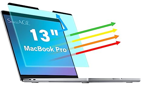 SenseAGE Magnetischer für MacBook Anti-Blaulicht-Displayschutz, Blendschutzfilter und Anti-Kratzen, Augenpflege, kompatibel mit MacBook Pro 13 Zoll (2016-2022 M1 M2) / Air 13 Zoll (2018-2020 M1)
