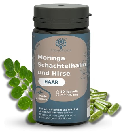 Haarwachstum Biotin Komplex 8 in 1 mit Zink, Selen, Kupfer, Schachtelhalm, Hirse, L Cystein & Bio Moringa – Gegen Haarausfall und für Schnelles Haarwachstum und gegen Haarausfall