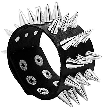 apofly Bracelets De Rivet Spike, Bracelet Clouté Boutonnage Boutonnage Punk Gothique Cuir Bracelet Bracelet pour Hommes Femmes Noir