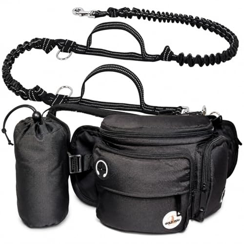 Goldinou Canicross Gürtel für Hunde, mit Tasche
