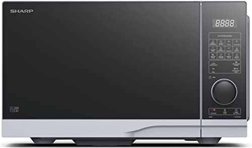 SHARP PG254AES - Forno a microonde con griglia (forno a microonde: 900 W, grill: 1000 W, 10 livelli di potenza, funzione scongelamento, dimensioni: 483 x 281 x 403 cm, colore: Argento