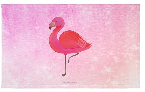 Mr. & Mrs. Panda 70 x 140 Handtuch Flamingo Classic - Geschenk, Spruch, glücklich, Freundinnen, Tochter, Freundin, Badetuch, rosa, Saunatuch,