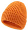 Magracy Strickmütze für Damen, gerippt, dehnbar, mit Bündchen, Wintermütze, Orange, Einheitsgröße