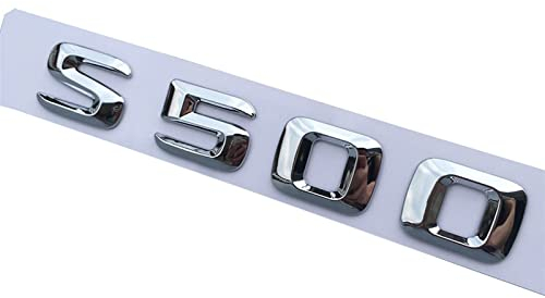 MSEURO ABS 3D Chrom Auto Buchstaben Kofferraum Emblem Abzeichen Aufkleber for W220 W221 W222 S300 S320 S350 S400 S500 Passend for Mercedes Schriftzug Zubehör (Size : S500)