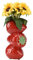 BestAlice Erdbeervase für Blumen, niedliche Keramik-Erdbeere, dekorative Vase, kreatives Obst-Erdbeer-Blumenarrangement für Zuhause, Büro, Dekoration (rot)