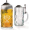 GRAVURMACHER® Chope à bière avec gravure et couvercle en étain – Corde à bière Isar 0,5 l avec couvercle en étain – Chope à bière comme cadeau de fête des pères – Cadeau d'anniversaire pour homme