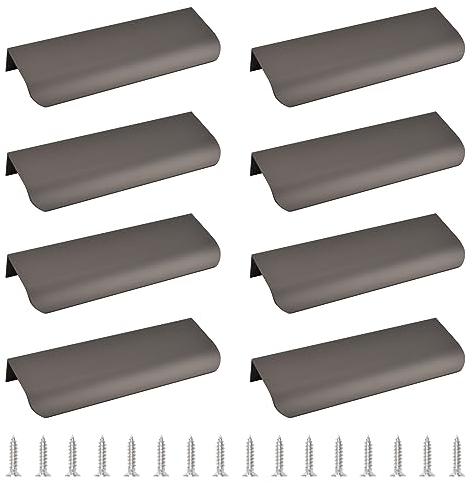 MOROBOR Moderne Schubladengriffe aus Aluminiumlegierung, 120 mm, Anthrazit, 8 Stück