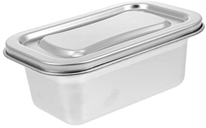 SHOWERORO Caja De Helado Contenedores De Comida De Nevera De Metal Recipiente Para Hacer Helados Contenedores Congeladores Contenedores Para Comida Envase Familiar Soporte Acero Inoxidable