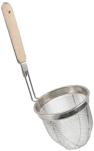 BESTonZON Edelstahl Nudelsieb Mit Ergonomischem Griff Robustes Abtropfsieb Für Pasta Gemüse Hot Pot Leicht Tragbar Spülmaschinengeeignet Für Haushaltsgebrauch