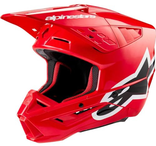 Alpinestars Unisex – Erwachsene Motocross Helm Sm-5, rot, M