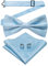 JEMYGINS Herren Fliege mit Cashewblütendesign Retro-Design mit Manschettenknöpfen und Einstecktuch,Ätherisches Blau, Hellblau