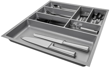 SO-BOX 2 Besteckkasten Breite 50,9 cm, Tiefe 46,2 cm mit silbergrauer Kanvas-Struktur für Schubladen bis Juli 2012 von NOBILIA mit einer Breite von 60 cm