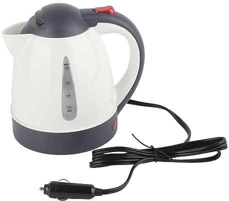 WOOXGEHM Bouilloire Électrique de Voiture, 24V 1000Ml Chauffe Café, Bouilloire Électrique Portable de Voyage Bouteille d'eau Chaude pour Thé et Café, Mugs Chauffants avec Allume Cigarette