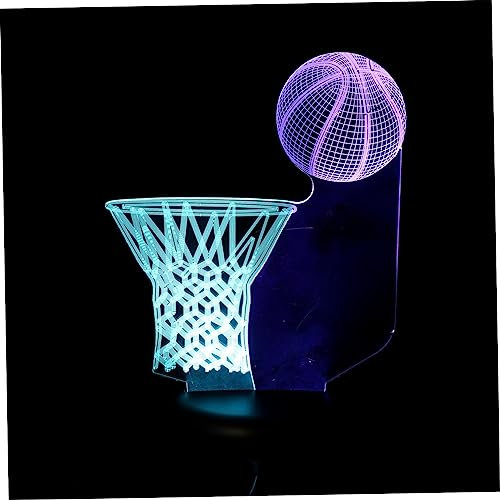 HOMSFOU 1 Set Insegna Al Neon Di Basket Usb Luci Notturne a Led Lampada Da Notte Da Basket Lampada Da Notte Per Camera Da Letto Basket Per Bambini Ass Lampada Da Comodino Luminoso 3d