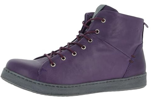 Andrea Conti Baskets Montantes pour Femme, Violet Anthracite, 39 EU