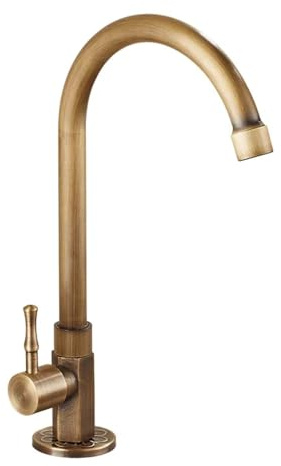 High quality Rubinetto In Ottone Classico Solo Acqua Fredda Lavello Della Cucina Rubinetto A Collo D'oca Leva Singola Rubinetto Esterna Bronzo Finitura…