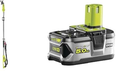 Ryobi RY18PLA-0 18V ONE+ Cordless 32mm Bypass Pole Lopper (Bare Tool) & RB18L50 ONE+ Lithium+ 5.0Ah Battery, 18 V
