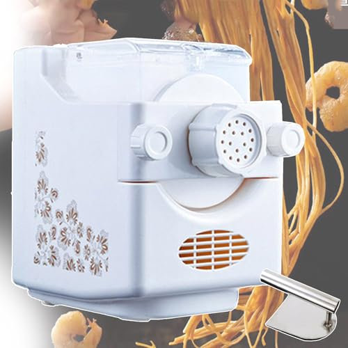 forplubossmmp Pasta Machine and 180W Motor - Electric Noodle Rolling Machine with 9 Noodle Molds, 360° Dough Kneading Machine Pasta Tools for Making Noodles, Macaroni and Dumplings, Speed Cooking