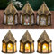 3 Stück Weihnachtsdeko Laterne Häuser Weihnachtslaterne mit LED, Weihnachten Deko Weihnachtsmann Schneemann Elch Häuser Laterne Hängend Weihnachtsdekoration Laterne Beleuchtete Windlicht (Bronze)