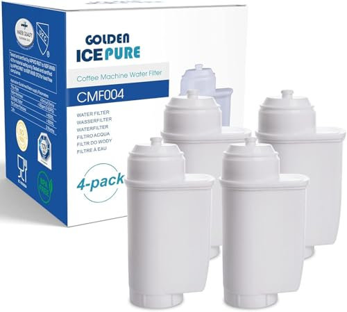 GOLDEN ICEPURE Filtre à eau pour machine à café entièrement automatique pour filtres à eau Siemens® série EQ, EQ3/EQ6/EQ9, EQ500, S700, Brita® Intenza 575491, Bosch® TCZ7003,certifié NSF, 4 pièces