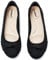 Veittes Women's Wide Width Flats Shoes - Fashion Round Toe Slip-on Comfortable Bow Ballet Shoes.(2109004-2408,BK/MF,UK6.5 Wide)