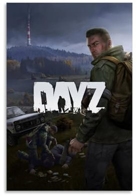 Lustiges Multiplayer-Poster DayZ Survival Vintage-Videospiel-Poster, Druck für Schlafzimmer, Leinwand, Wandkunst, ästhetisch, dekorativ, 50 x 75 cm, ungerahmter Stil