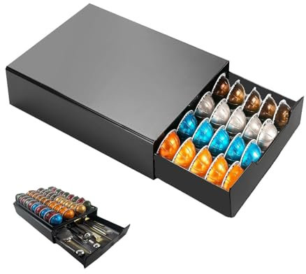 MaxMiuly Coffee Capsule Drawer for Nespresso Vertuo,Tassimo,Dolce Gusto Coffee Pod Drawer Organizer Storage Coffee Machine Stand (Mutlti Coffee Capsule)