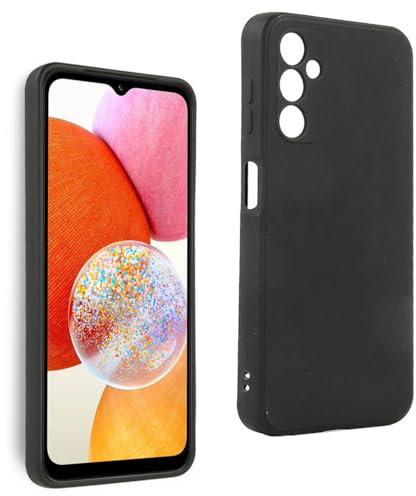 REY Cover in Gel TPU Nera per Samsung Galaxy A14 4G / 5G / LTE, Ultra Sottile 0,33 mm, Morbido Flessibile, Custodia Silicone